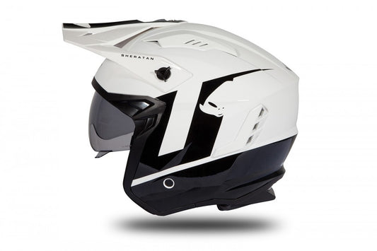 Casco Trial UFO Jet Sheratan bianco e nero - HE185