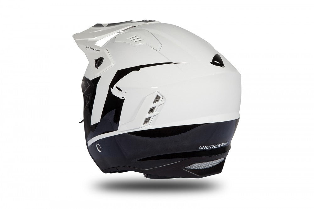 Casco Trial UFO Jet Sheratan bianco e nero - HE185