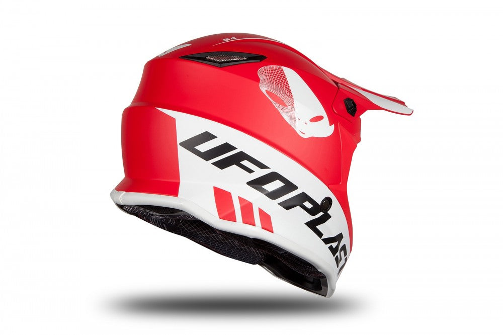 Casco motocross UFO Korey da bambino rosso e bianco