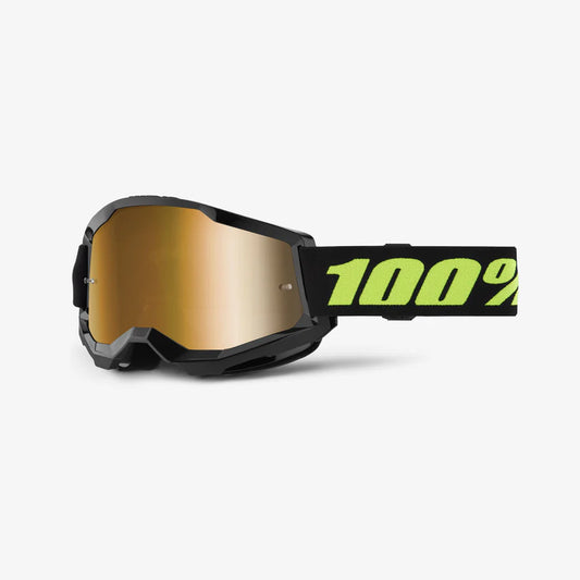 Maschera 100% Strata 2 Nera/Gialla - Lente a specchio