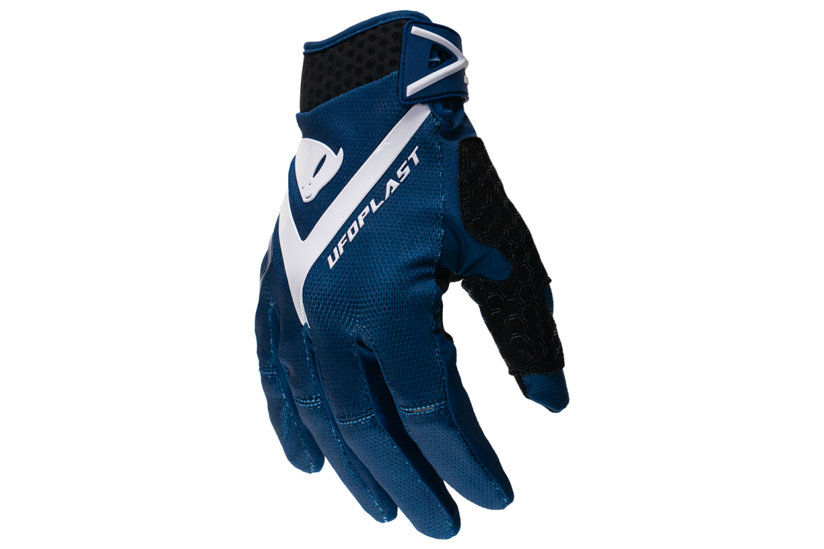 Guanti motocross UFO Hayes blu navy e bianco