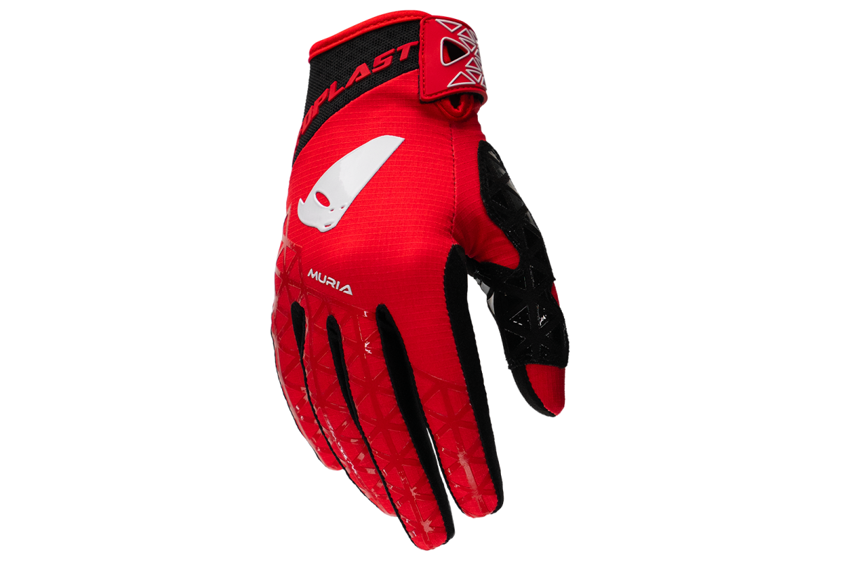 Guanto motocross UFO Muria rosso e bianco