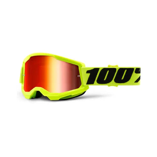 Maschera 100% Strata 2 Giallo Fluo - Lente a specchio